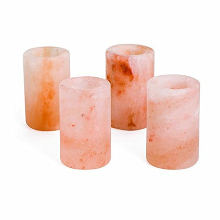 Himalayan Salt Shot Glasses, Set of Four 3" All-Natural Pink Salt Glasses - Hand-Carved Tequila Shot Glasses - Perfect Cinco de Mayo Party Cups & Mothers Day Gift - Add light salt flavor to any drink