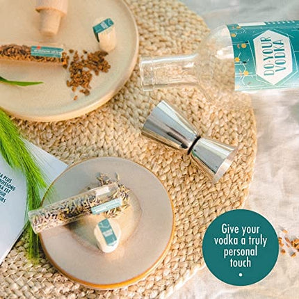 DO YOUR VODKA | DIY Vodka Infusion Kit | Vodka Making Kit for Adults | Cool Birthday Gifts for Men & Women | Cocktail Mixers | Bartender Gift Basket | 12 Natural Spices | 2 Glass Bottles & Recipe