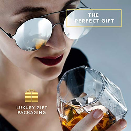Dragon Glassware Reusable Ice Cubes, Stainless Steel Diamond Shaped Barware for Drinks, Won't Dilute Your Beverage and Won't Melt, Dishwasher Safe, Set of 4