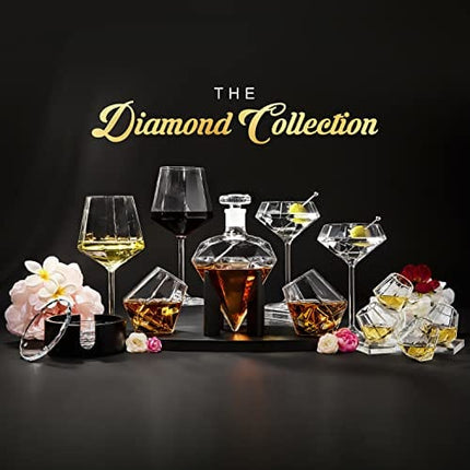 Dragon Glassware Reusable Ice Cubes, Stainless Steel Diamond Shaped Barware for Drinks, Won't Dilute Your Beverage and Won't Melt, Dishwasher Safe, Set of 4