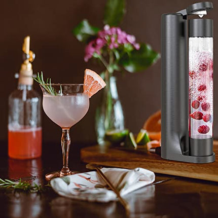 Fizzpod Sparkling Water Maker Soda Maker Infused Fruits Soda Streaming Machine for Carbonating with 1L Carbonating Bottle, Seltzer Fizzy Water Maker, Includes 3 x 1l Carbonating Bottle Compatible with 60L CO2 Carbonator