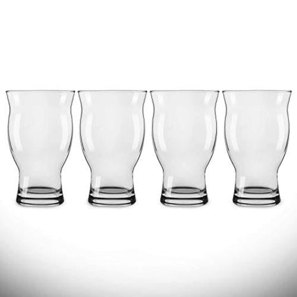 USA Made Nucleated Tulip Pint Glasses for Better Head Retention, Aroma and Flavor- 16 oz Ultimate Pint Glass for Beer Drinking- IPA Beer Glasses For Men- Cool Beer Glass Stackable Design- 4 Pack