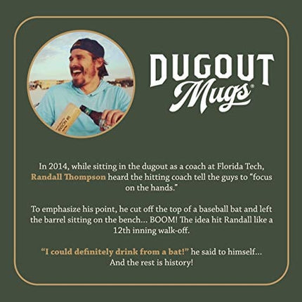 DUGOUT MUGS: Wined Up - Mini Baseball Bat Wine Glass - 6 oz. (3x3x10 inches) - Double Sealed, Solid Wood - For Hot and Cold Drinks - Proudly Made in the USA
