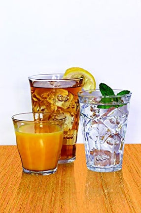 Duralex CC1/18 Made In France Picardie 18-Piece Clear Drinking Glasses & Tumbler Set: Set includes: (6) 8-3/4 oz, (6) 12 -5/8 oz, (6) 16-7/8 oz