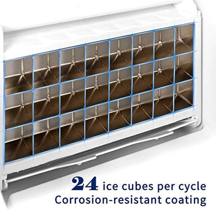 EUHOMY Countertop Ice Maker Machine, 40Lbs/24H Auto Self-Cleaning, 24 Pcs Ice/13 Mins, Portable Compact Ice Maker with Ice Scoop & Basket, Perfect for Home/Kitchen/Office/Bar(Silver)