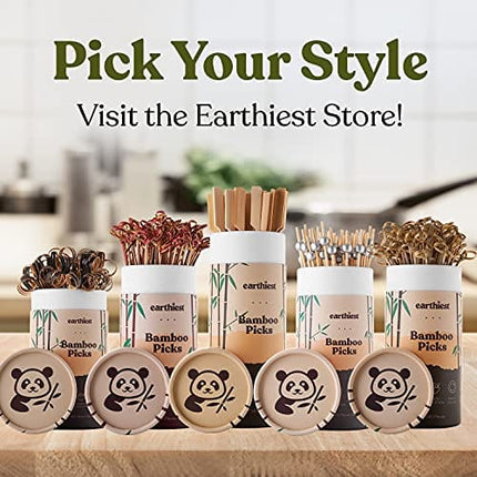 Wooden Skewers - Bamboo Sticks - Bamboo Skewers - Cocktail Picks - 4.5 Inch-Toothpicks For Appetizers - Bamboo Toothpicks (100 Pack) -Bamboo Picks for Food - Skewers for Fruit Kabab Sandwiches & BBQ