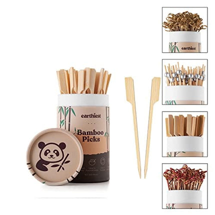 Wooden Skewers - Bamboo Sticks - Bamboo Skewers - Cocktail Picks - 4.5 Inch-Toothpicks For Appetizers - Bamboo Toothpicks (100 Pack) -Bamboo Picks for Food - Skewers for Fruit Kabab Sandwiches & BBQ