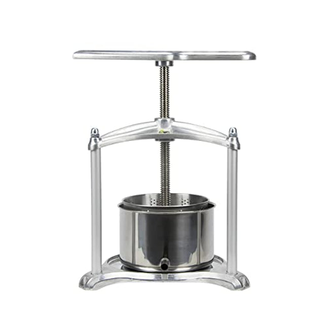 Fruit Wine Press - 100% Nature Juice Making for Apple/Carrot/Orange/Berry/Vegetables, Cheese&Tincture&Herbal Press(0.8 Gallon,Sliver)