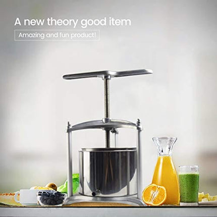 Fruit Wine Press - 100% Nature Juice Making for Apple/Carrot/Orange/Berry/Vegetables, Cheese&Tincture&Herbal Press(0.8 Gallon,Sliver)