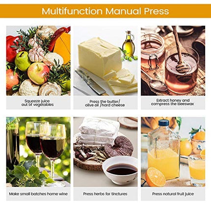 Fruit Wine Press - 100% Nature Juice Making for Apple/Carrot/Orange/Berry/Vegetables, Cheese&Tincture&Herbal Press(0.8 Gallon,Sliver)