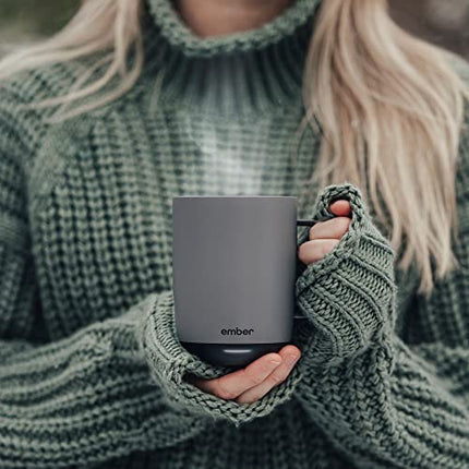 Ember Temperature Control Smart Mug 2, 14 Oz, App-Controlled Heated Coffee Mug with 80 Min Battery Life and Improved Design, Gray