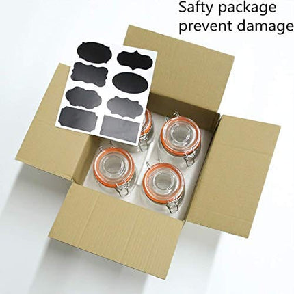 Encheng 32 oz Glass Jars With Airtight Lids And Leak Proof Rubber Gasket,Wide Mouth Mason Jars With Hinged Lids For Kitchen Canisters 1000ml, Glass Storage Containers 4 Pack