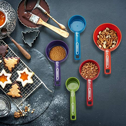 Farberware Professional Plastic Measuring Cups with Coffee Spoon, Set of 5, Colors may vary