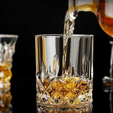 Farielyn-X Old Fashioned Whiskey Glasses (Set of 6), 11 Oz Unique Bourbon Glass, Ultra-Clarity Double Old Fashioned Liquor Vodka Bourbon Cocktail Scotch Tumbler Bar Glasses Set