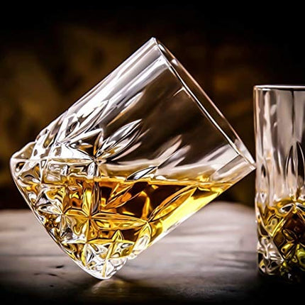 Farielyn-X Old Fashioned Whiskey Glasses (Set of 6), 11 Oz Unique Bourbon Glass, Ultra-Clarity Double Old Fashioned Liquor Vodka Bourbon Cocktail Scotch Tumbler Bar Glasses Set