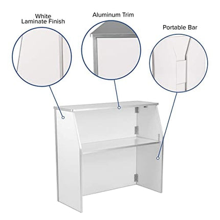 Flash Furniture 4' White Laminate Foldable Bar