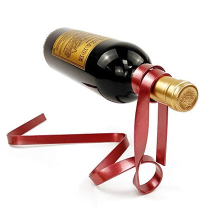 Magic Floating Wine Bottle Holder Anti Gravity Suspension Wine Rack Iron Ribbon Wine Holder for Single Bottle Tabletop Wine Display Rack