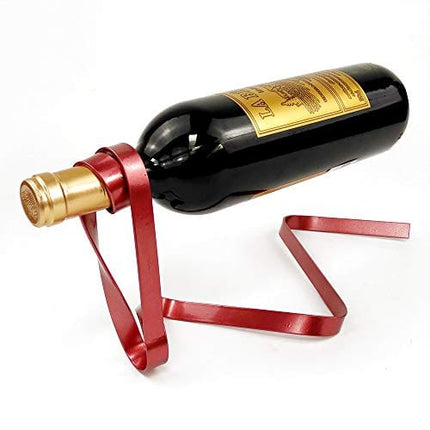 Magic Floating Wine Bottle Holder Anti Gravity Suspension Wine Rack Iron Ribbon Wine Holder for Single Bottle Tabletop Wine Display Rack