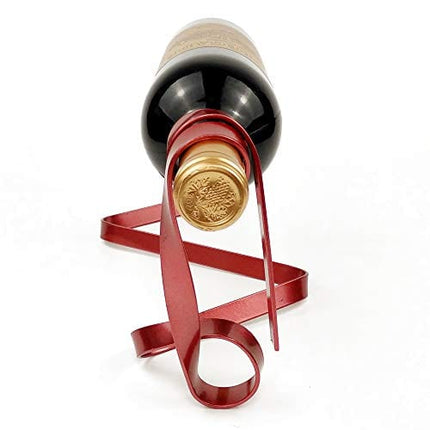 Magic Floating Wine Bottle Holder Anti Gravity Suspension Wine Rack Iron Ribbon Wine Holder for Single Bottle Tabletop Wine Display Rack