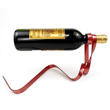 Magic Floating Wine Bottle Holder Anti Gravity Suspension Wine Rack Iron Ribbon Wine Holder for Single Bottle Tabletop Wine Display Rack