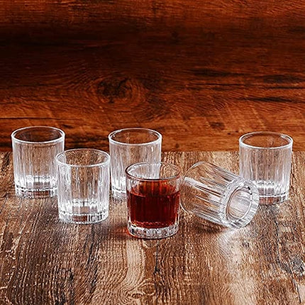 Shot Glasses set of 6,Funnlyboxx Ronnd 2oz Heavy Base Shot Glass,Cute Shot Glasses/Crystal Shot Glasses/Tequila Glasses (Clear)