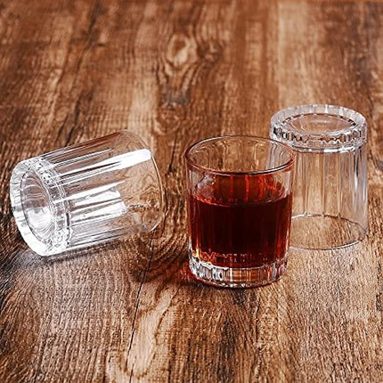 Shot Glasses set of 6,Funnlyboxx Ronnd 2oz Heavy Base Shot Glass,Cute Shot Glasses/Crystal Shot Glasses/Tequila Glasses (Clear)