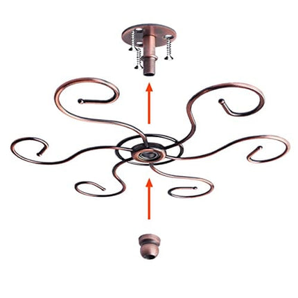 GeLive 360° Rotatable Wine Glass Holder Under Cabinet Stemware Rack Glass Hanger Drying Rack Storage Organizer With 6 Hooks for Home and Bar (Antique Bronze)