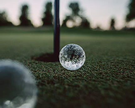 Golf Ball Whiskey Chillers and Pouch for Freezer - Set of 2 - Crystal Glass Whiskey Stones for Chilling Vodka, Whiskey, and Scotch - Each Stone Keeps Your Drinks Cool and Unique - for Men and Women