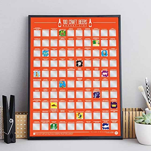 Gift Republic 100 Craft Beer Bucket List Scratch Poster, Multicolor, GR630020