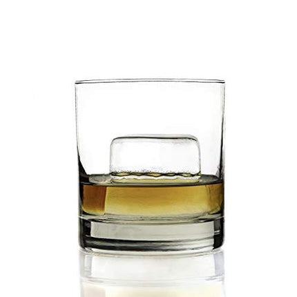 Glacio Premium Clear Cube Ice Duo - Clear Ice Mold for Clear Cube Ice Maker - Whiskey Large Clear Ice Cube Maker Mold 2 Inch - Crystal Clear Ice Maker Cube - 2 Ice Cubes Clear