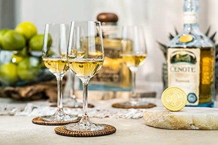 Tequila Tasting and Sipping Glasses | Tequila Tasting Collection | Set of 4 | 5.5 oz Crystal Snifter Copitas for Drinking Blanco, Reposado, Anejo Tequilas | Liquor and Spirits Glassware Sippers
