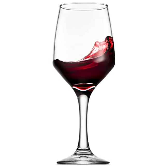 Godinger Wine Glasses, Italian Made Red Wine Glasses, Wine Glass, Stemmed Drinking Glasses, Glass Cups - Made in Italy, 15oz, Set of 4