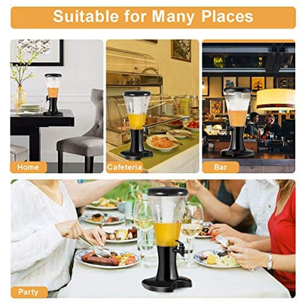 Goplus Beer Tower Dispenser 3L Cold Draft Beer Tower Beverage Dispenser with LED Lights & Removable Ice Tube, Perfect for Parties Home Bar Use