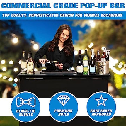 GoPong GoBar PRO Commercial Grade 45" x 18" x 38" Assembled Size Portable Bar, Black