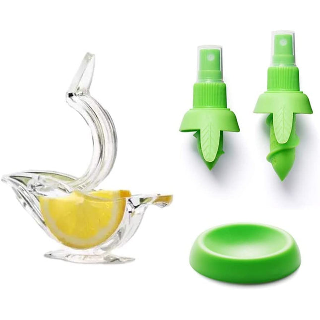 GQU Lemon Squeezer Citrus Sprayer Set | 3pcs Manual Lemon Juice Sprayer Presser Tools | For Home Party