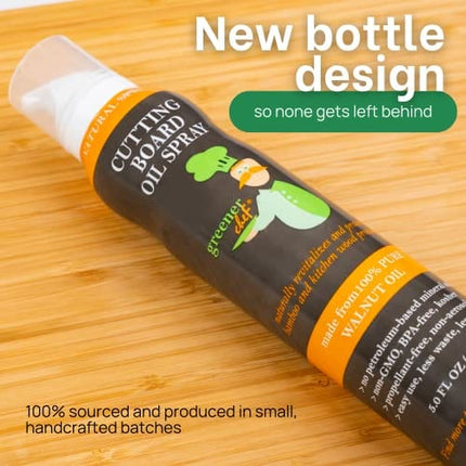 Premium Italian Food Grade Cutting Board Oil Spray and Butcher Block Oil Conditioner - Walnut Oil for Wood and Bamboo Chopping Boards, Kitchenware, Utensils and Wooden Countertops - Made in Italy