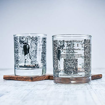 Greenline Goods Whiskey Glasses – Shakespeare Gifts – Hamlet (Set of 2) | Literature Rocks Glass Set