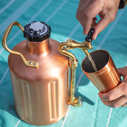GrowlerWerks Copper uKeg Carbonated Growler-Great Gift for Beer Lovers, 128 oz