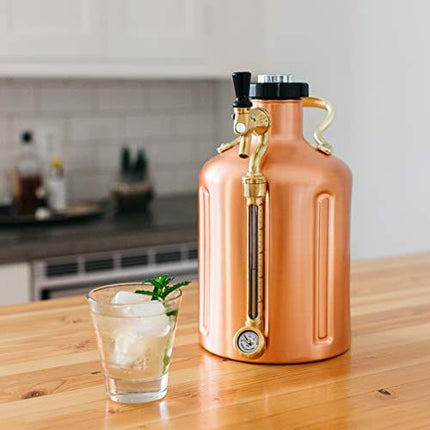 GrowlerWerks Copper uKeg Carbonated Growler-Great Gift for Beer Lovers, 128 oz