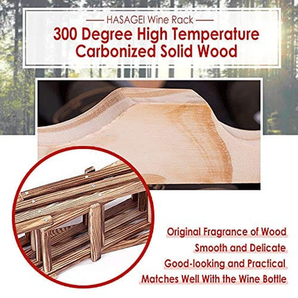 HASAGEI Wine Rack Countertop Wooden Assembled Wine Holders Stands for Counter Wine Display Shelf for 3/6/10 Bottles Storage Shelf Sack Wine Stand for Home Kitchen Bar Cabinets