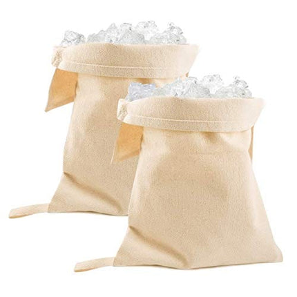 Lewis Bag Canvas Ice Bag Crushed Ice Bag Reusable Canvas Bag for Crushed Ice Dried Ice (2pcs)
