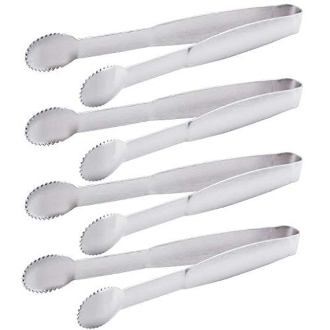 HINMAY Mini Appetizers Tongs Serving Tongs 5-3/4 Inch Small Sugar Cube Ice Tongs, Set of 4