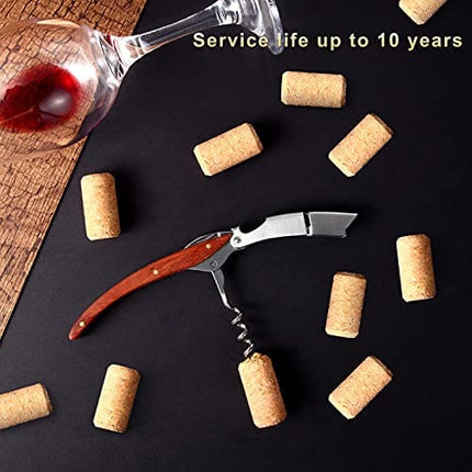 Hisip Wine Bottle Opener Upgrade Corkscrew Phoenix Design Red Dot Award Crafted Rosewood Handle, Quick Stainless Steel Wine Key for Beers and Wine Bottle, Gift for Waiters Bartenders, Father Day Gift