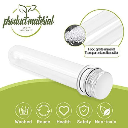 HNYYZL Bestsupplier 25 Pack Science Party Test Tubes 40 ml 25x140mm,Clear Plastic Test Tubes Gumball Candy Tubes, Bath Salt Vials Christmas Birthday Gifts