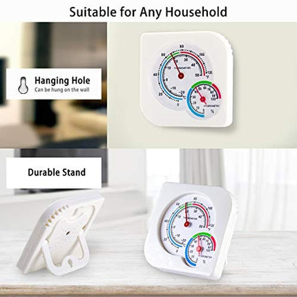 Indoor Thermometer , Hockham Humidity Gauge Room Thermometer Humidity Monitor No Battery Needed for Room,Greenhouse,Kitchen,Study,Bedroom,Wine Cellar,Basement(White)