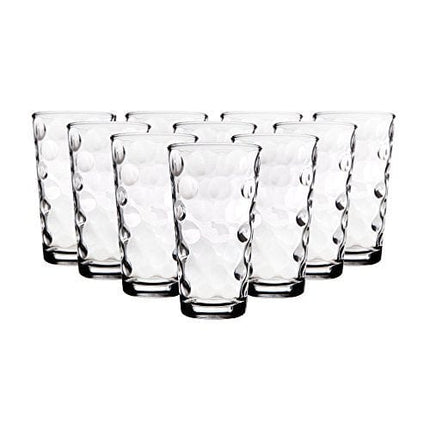 Home Essentials & Beyond Drinking Glasses [set of 10] Highball Glass Cups 17oz Premium Cooler Glassware – Ideal for Water, Juice, Cocktails, Iced Tea.