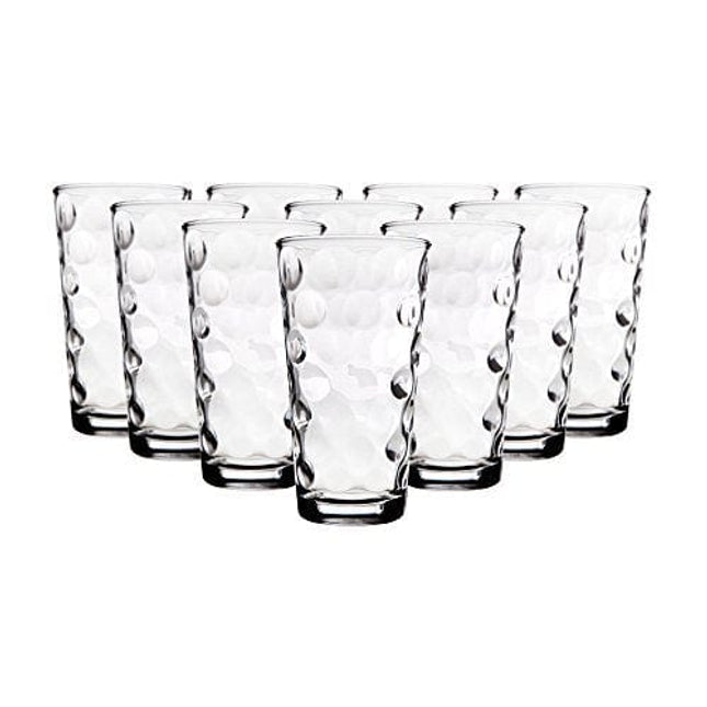 Home Essentials & Beyond Drinking Glasses [set of 10] Highball Glass Cups 17oz Premium Cooler Glassware – Ideal for Water, Juice, Cocktails, Iced Tea.