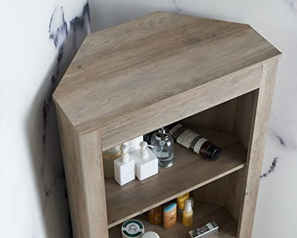 Home Source Stone Grey Bar Cabinet Bookshelf with Glass Doors