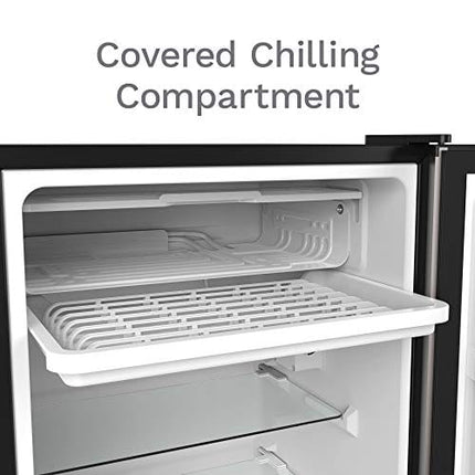 hOmeLabs Mini Fridge - 3.3 Cubic Feet Under Counter Refrigerator with Small Freezer - Drinks Food Beer Storage for Office, Dorm or Apartment with Removable Glass Shelves