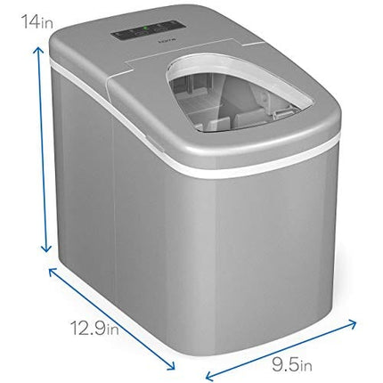hOmeLabs Portable Ice Maker Machine for Counter Top - Makes 26 lbs of Ice per 24 Hours - Ice Cubes Ready in 8-10 Minutes - Electric Ice Making Machine with Ice Scoop and 1.5 lb Ice Storage - Silver